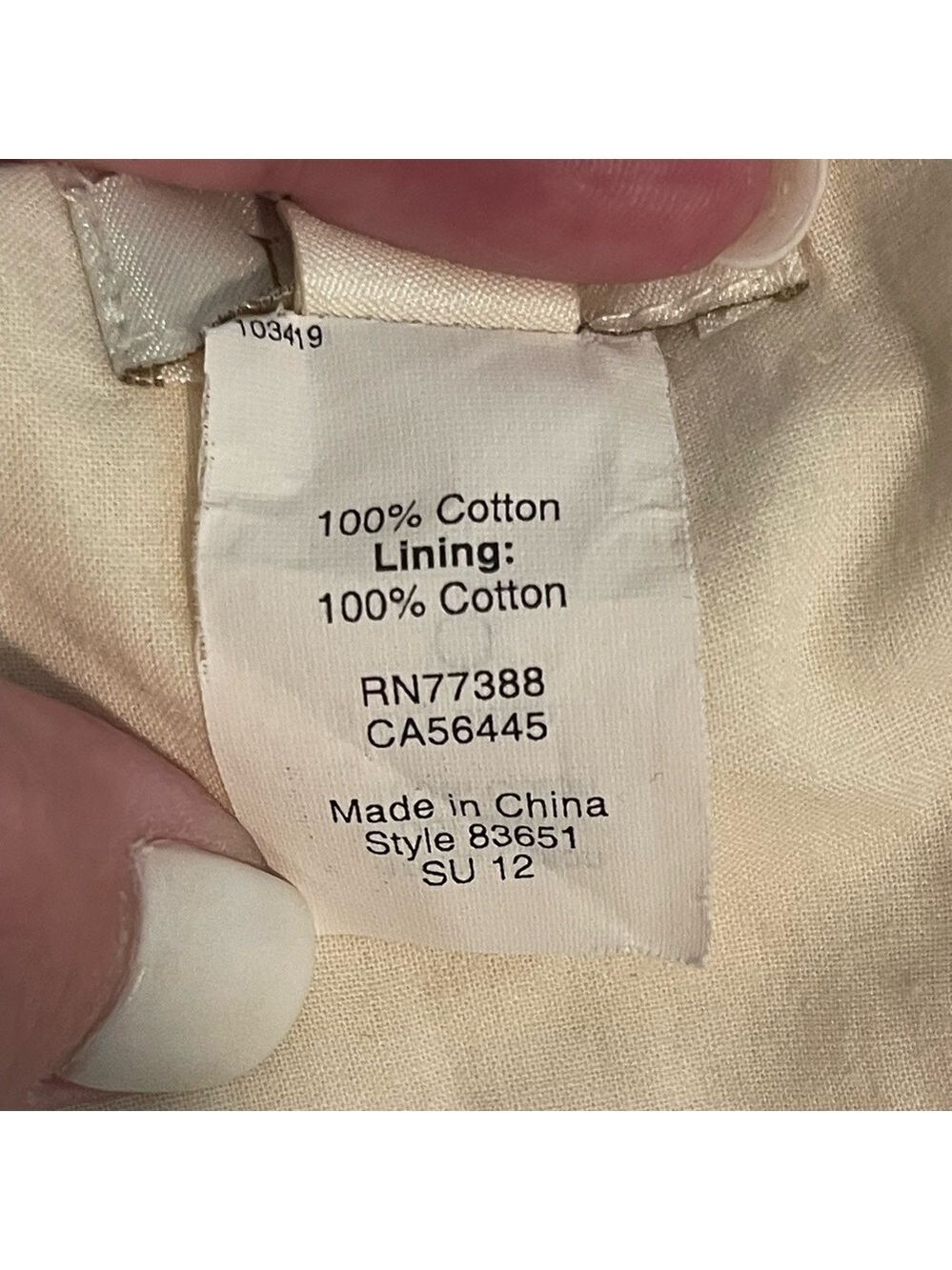 JCREW strapless embroidered mini/midi dress cream and blue size 10 pockets EUC - Picture 8 of 11